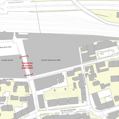 Fermeture de rues à la gare