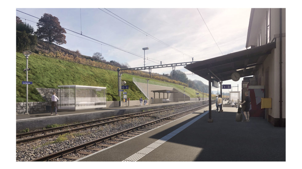 La nouvelle gare de La Sarraz sur les rails
