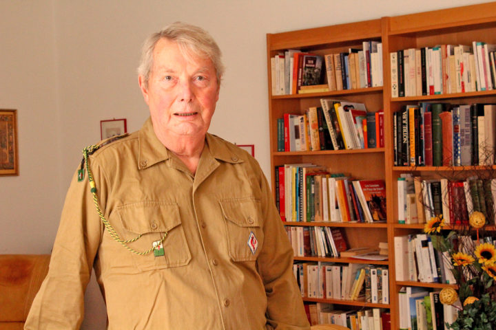Le Morgien Charly Schopfer porte toujours fièrement sa chemise de scout. 