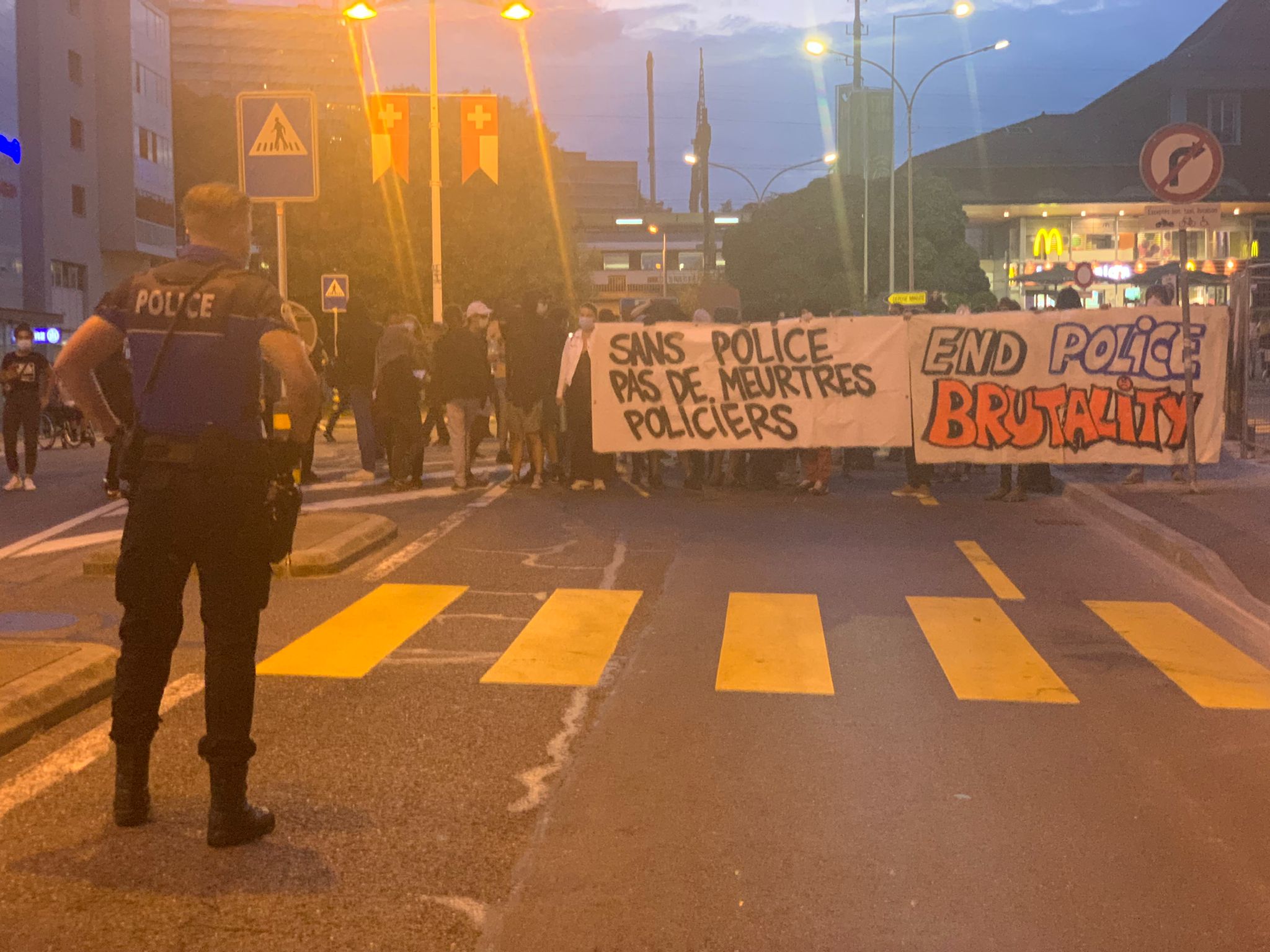 Manifestation en gare de Morges