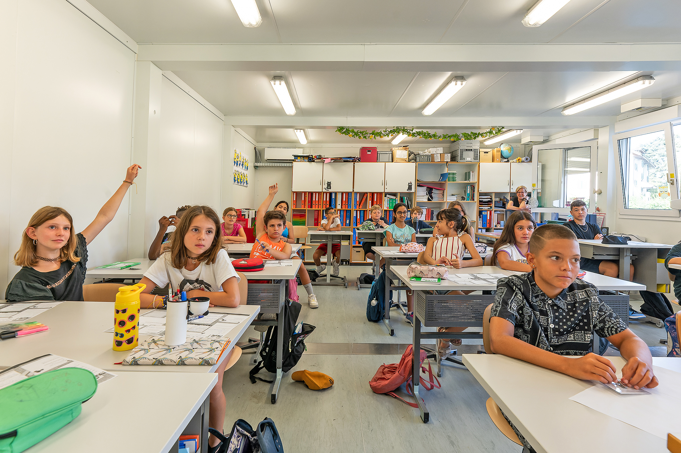 L’école en containers, une nouvelle normalité en Suisse romande