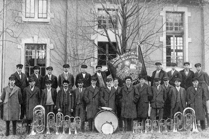 La fanfare de la verrerie, créée en 1916, à Saint-Prex. Photo: DR.