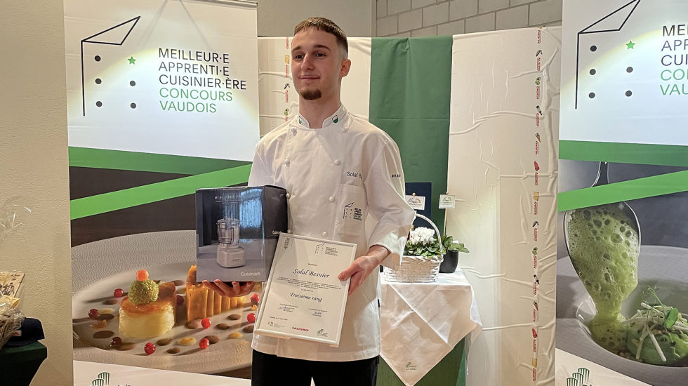 À 17 ans, il obtient la troisième place du Concours du meilleur apprenti cuisinier vaudois