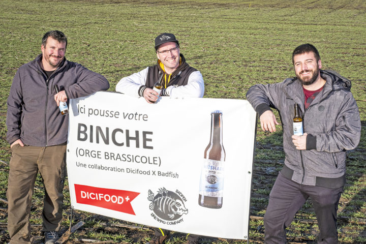 La mousse naît dans le champ à côté