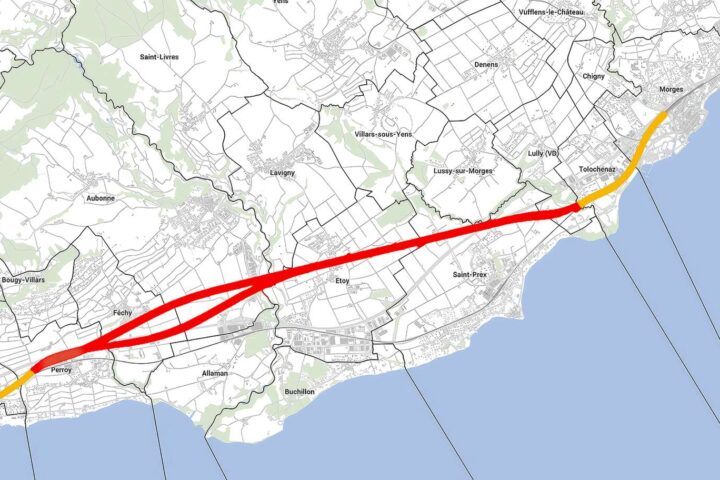 Le tracé du tunnel CFF Morges-Perroy se précise