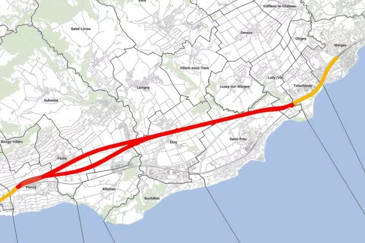 Le tracé du tunnel CFF Morges-Perroy se précise