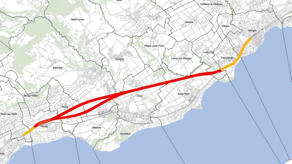 Le tracé du tunnel CFF Morges-Perroy se précise